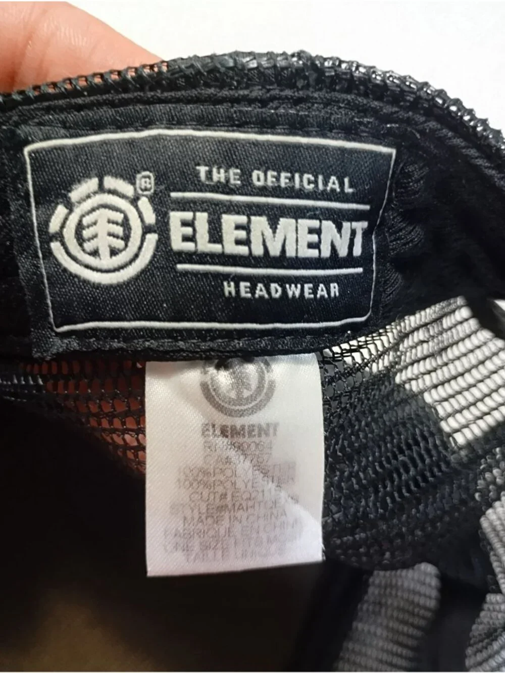 Element Black Mesh Trucker Hat Snapback Adjustable Logo Design